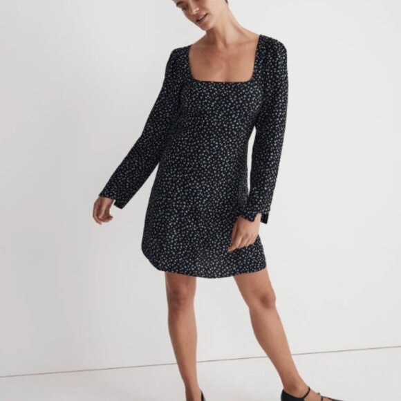 Madewell Dresses & Skirts - Madewell Seamed Long-Sleeve Mini Dress in Ditsy Floral Size 2
